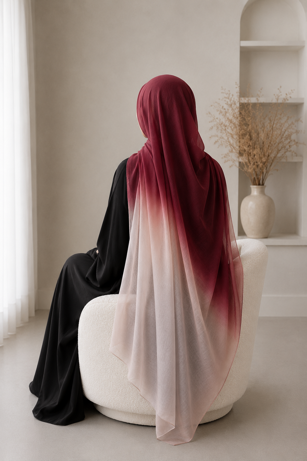 New Premium Turkish Modal Two-Tone Hijab – Soft Lightweight Ombre Scarf