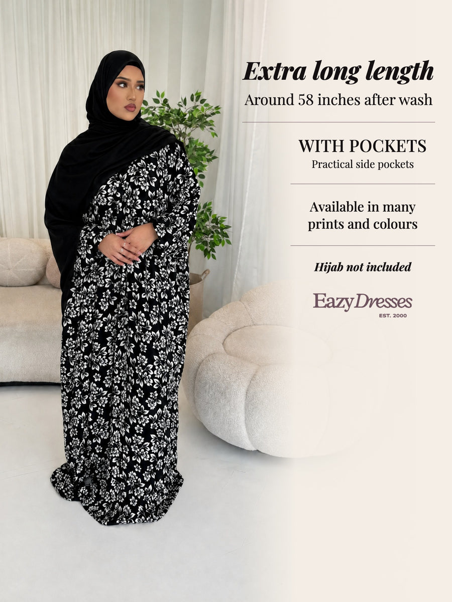 Extra Long Abaya Dress with Pockets