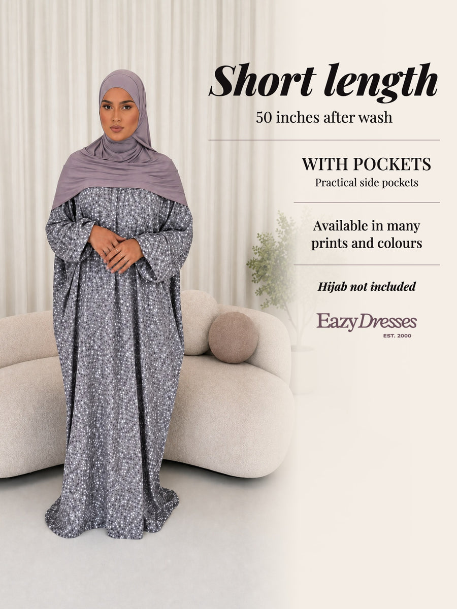 Short Length Abaya Dress with Pockets