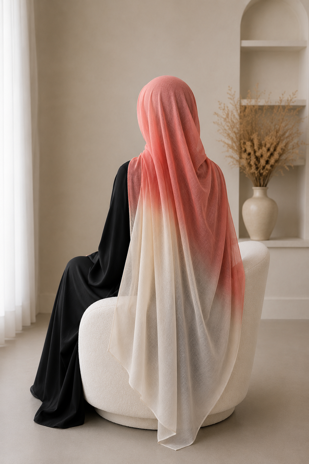New Premium Turkish Modal Two-Tone Hijab – Soft Lightweight Ombre Scarf