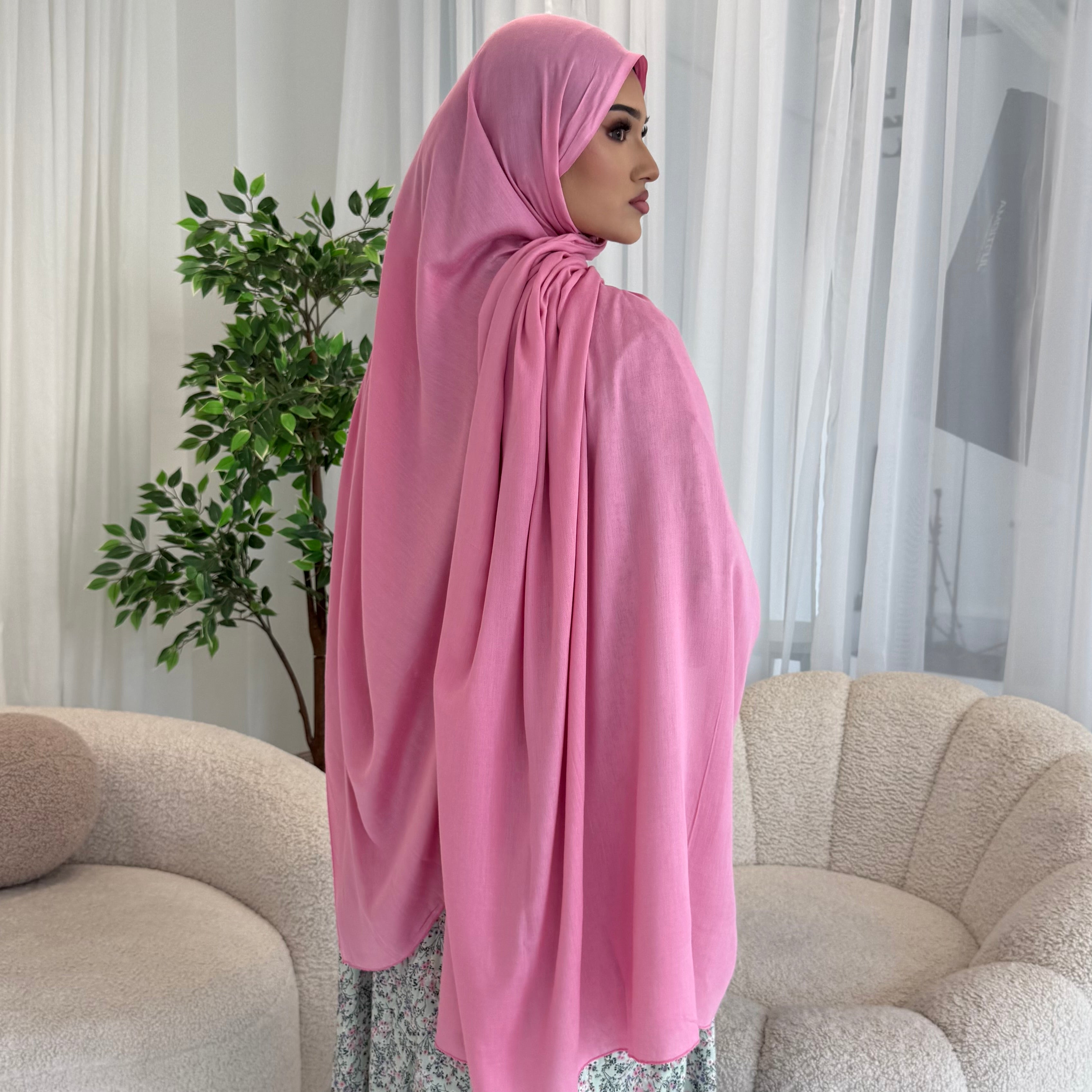 Soft Cotton Feel Rayon Maxi Scarfs Hijabs Extra Large Plain 105 x 200 cm