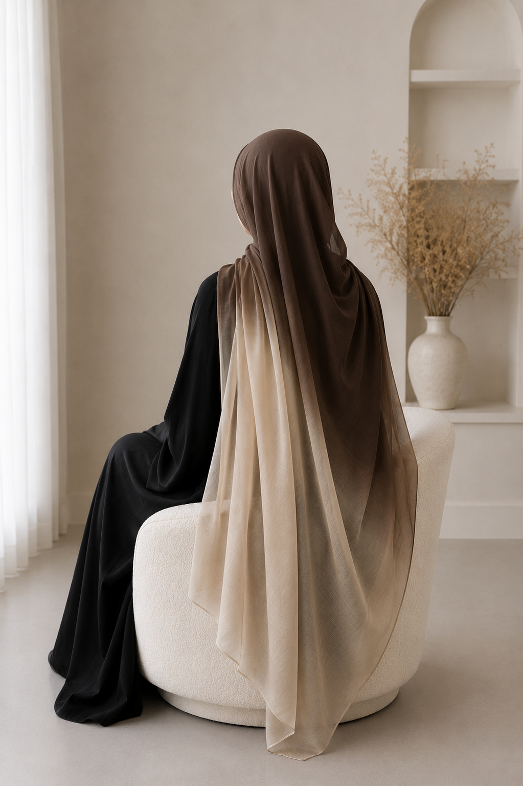New Premium Turkish Modal Two-Tone Hijab – Soft Lightweight Ombre Scarf