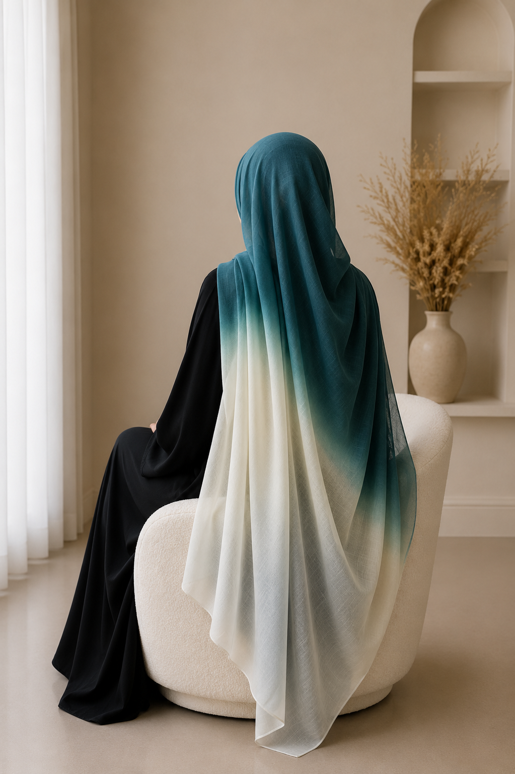 New Premium Turkish Modal Two-Tone Hijab – Soft Lightweight Ombre Scarf