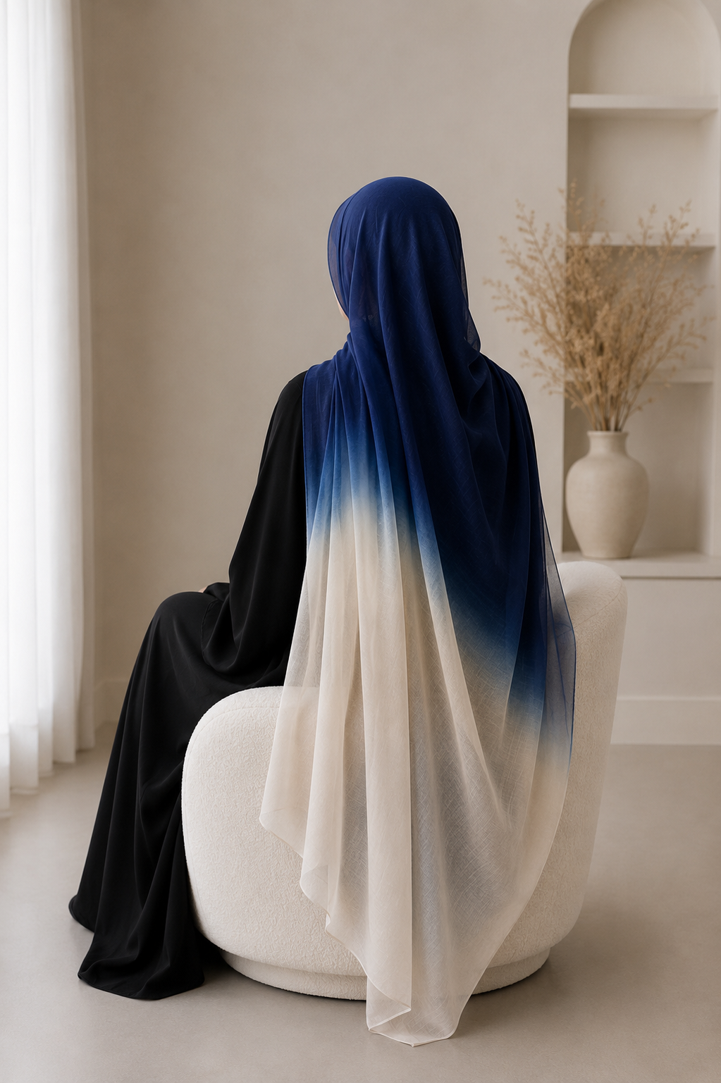 New Premium Turkish Modal Two-Tone Hijab – Soft Lightweight Ombre Scarf