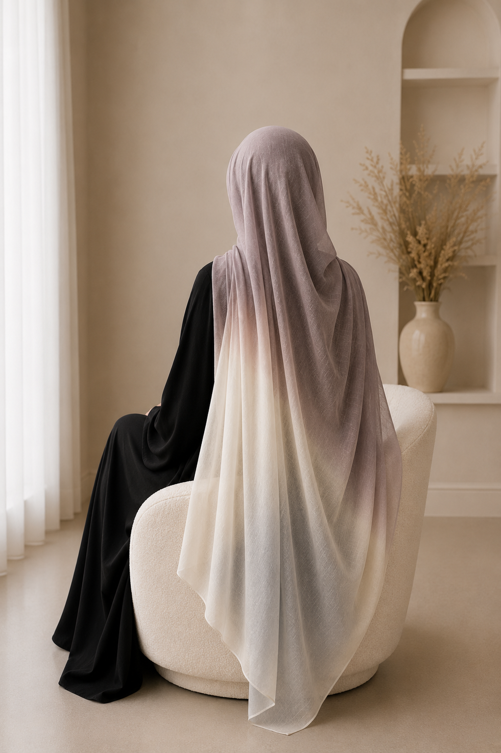 New Premium Turkish Modal Two-Tone Hijab – Soft Lightweight Ombre Scarf