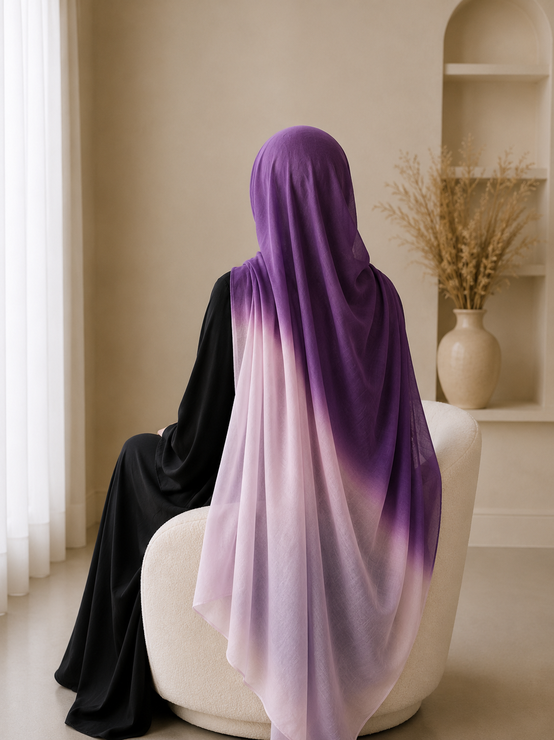 New Premium Turkish Modal Two-Tone Hijab – Soft Lightweight Ombre Scarf