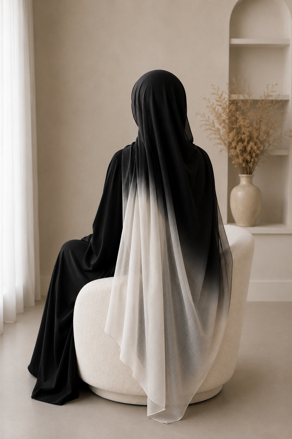 New Premium Turkish Modal Two-Tone Hijab – Soft Lightweight Ombre Scarf