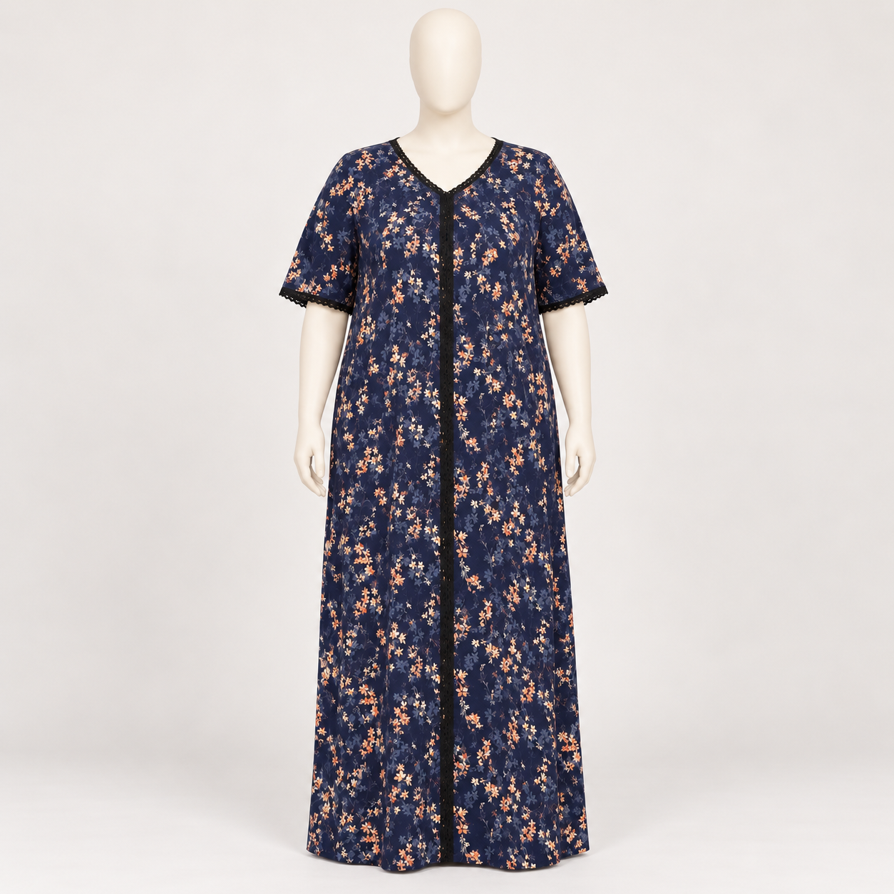 Floral - Short Sleeve Plus Size maxi dress