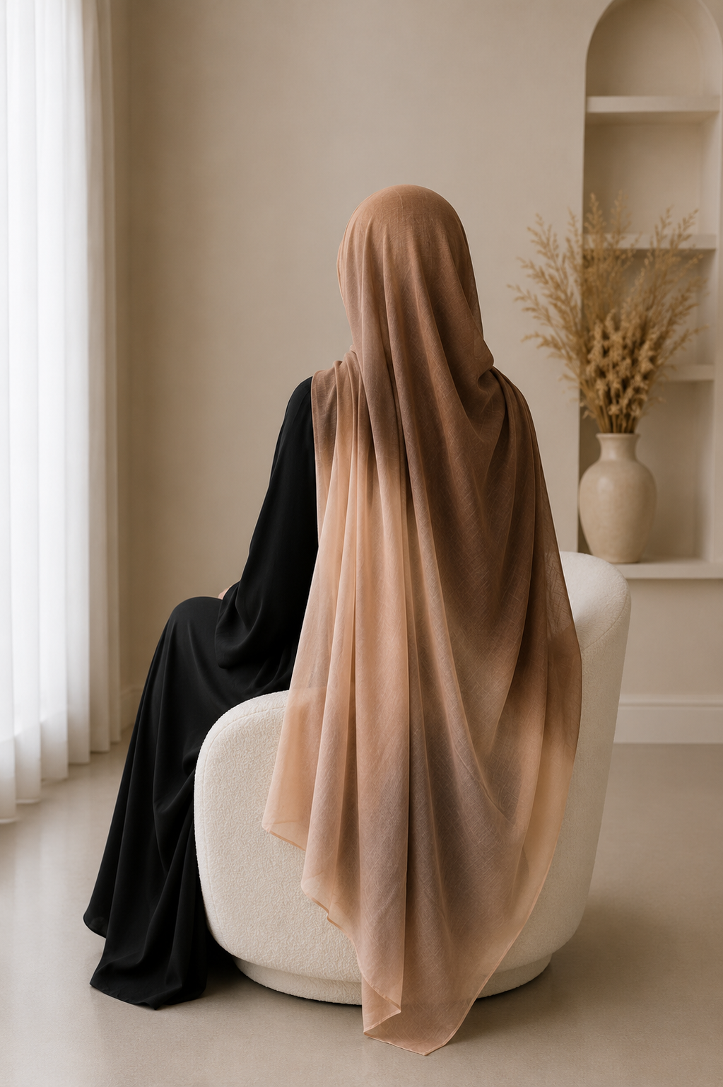 New Premium Turkish Modal Two-Tone Hijab – Soft Lightweight Ombre Scarf