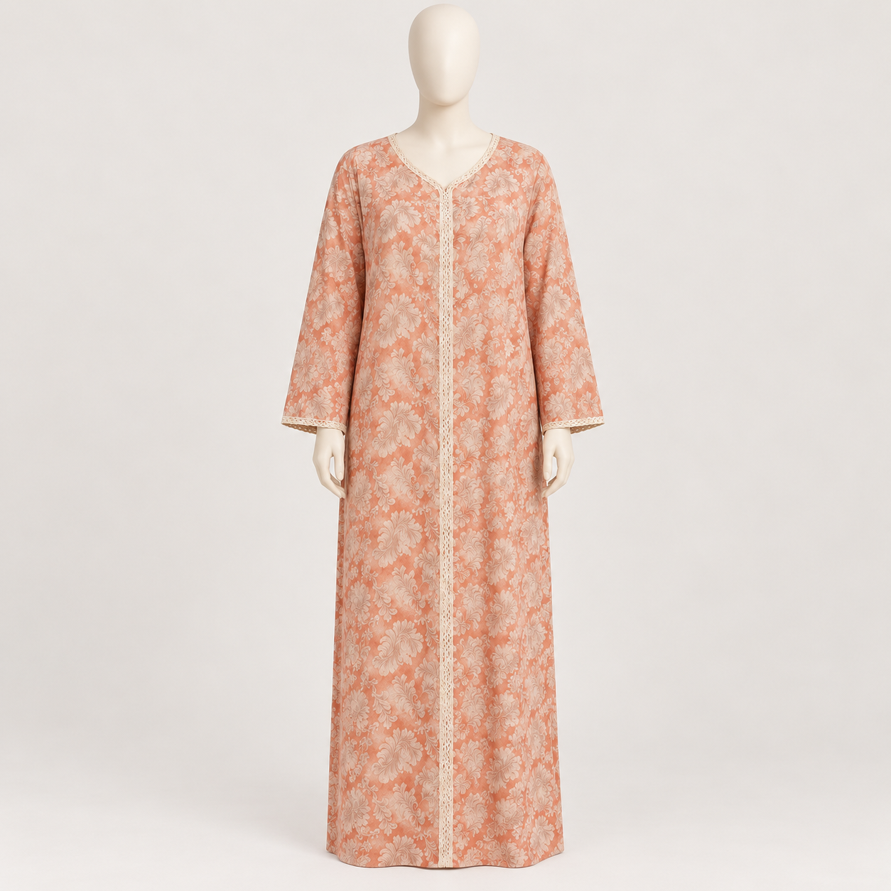 Peach Autumn - Long Sleeve Plus Size maxi dress