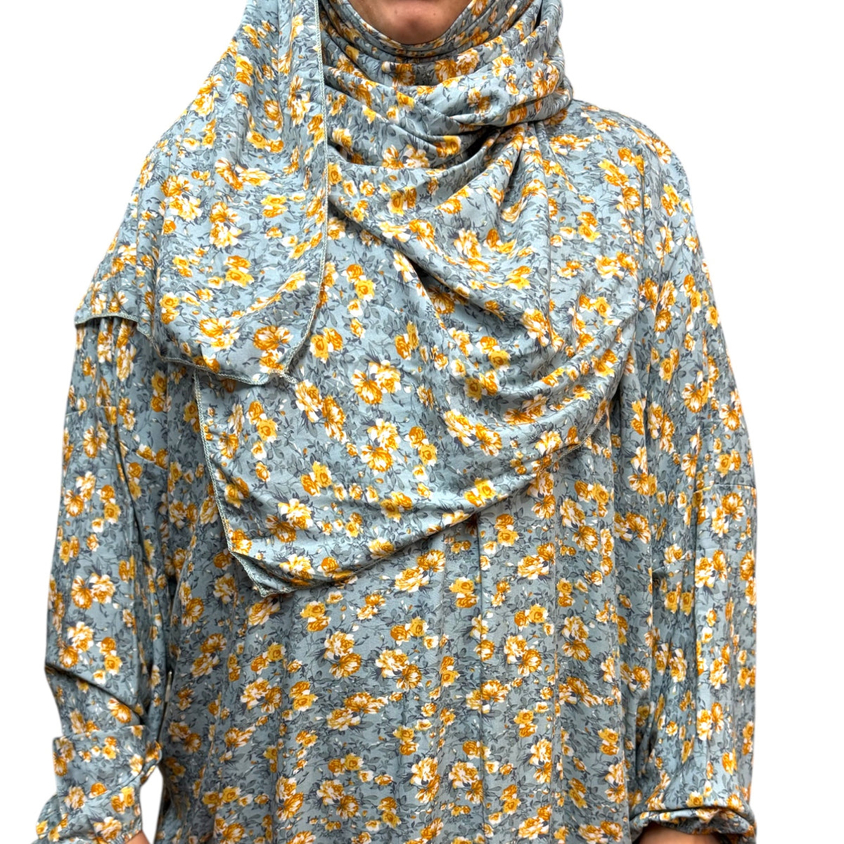 Extra Long Prayer Dress with Attached Hijab & Pockets