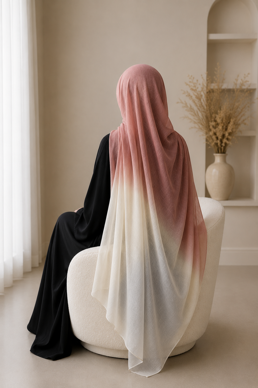 New Premium Turkish Modal Two-Tone Hijab – Soft Lightweight Ombre Scarf