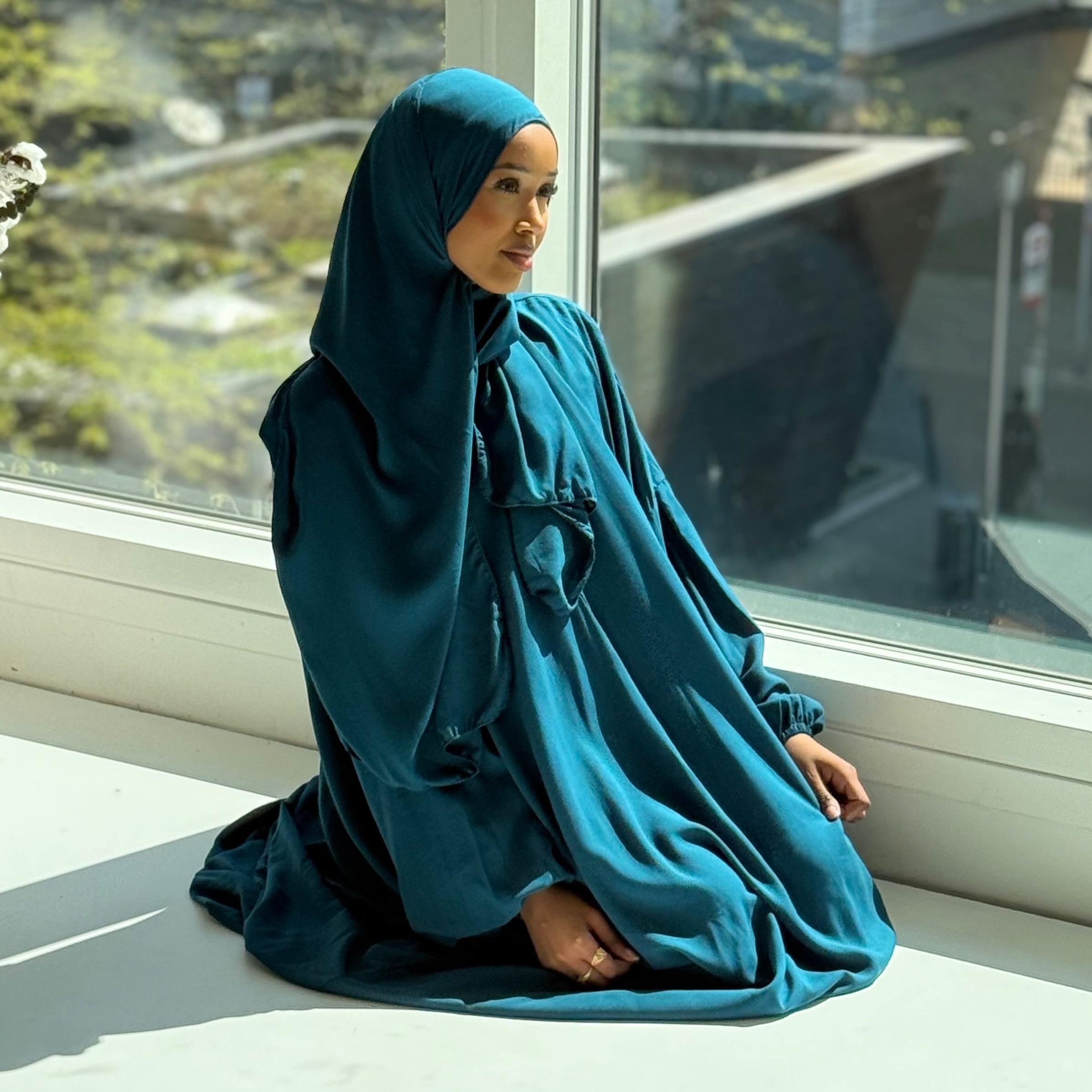 NEW Short length Prayer dress with pockets, prayer abaya