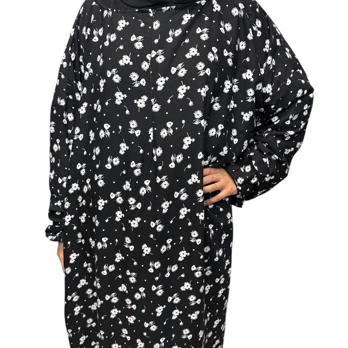 Short Length Abaya Dress with Pockets