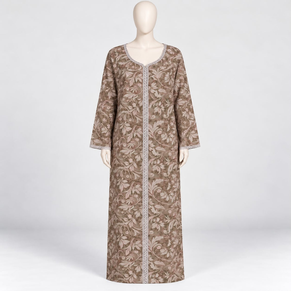 Dull gold - Long Sleeve Plus Size maxi dress