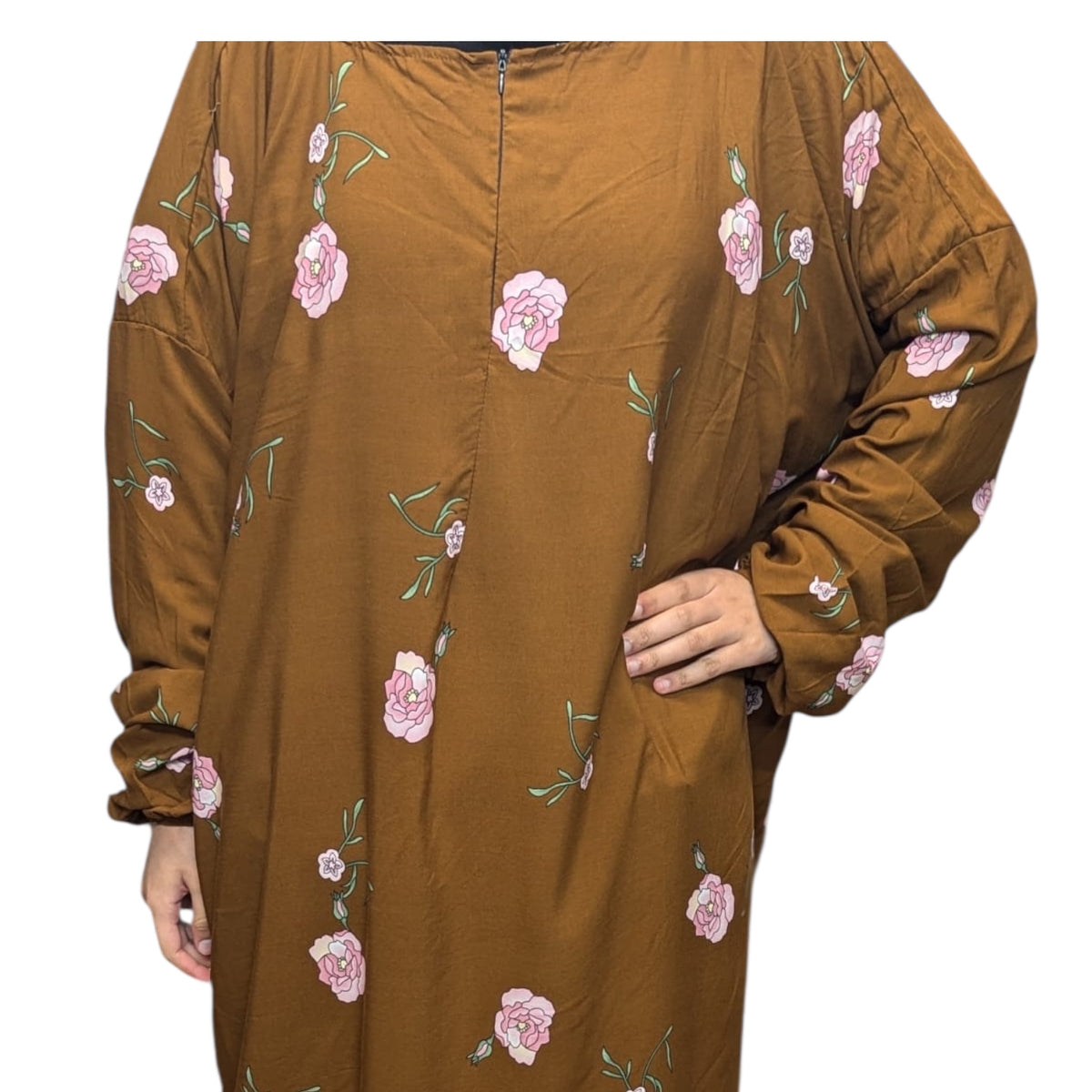 Short Length Abaya Dress with Pockets