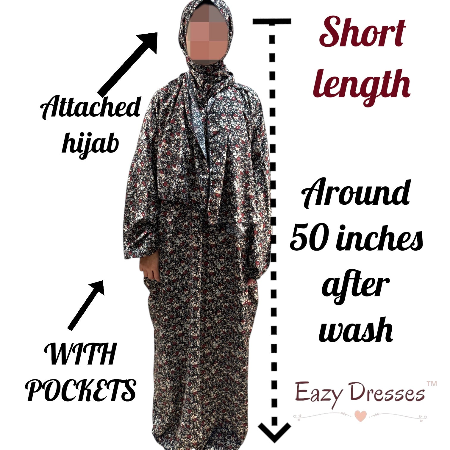 NEW Extra long length Prayer dress with pockets, prayer abaya