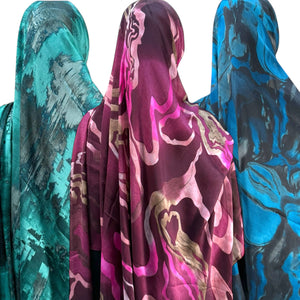 Printed Silky Chiffon Hijabs scarfs large size