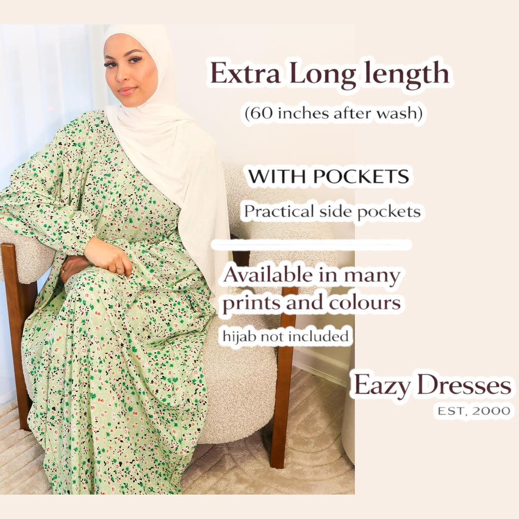 Extra Long Abaya Dress with Pockets