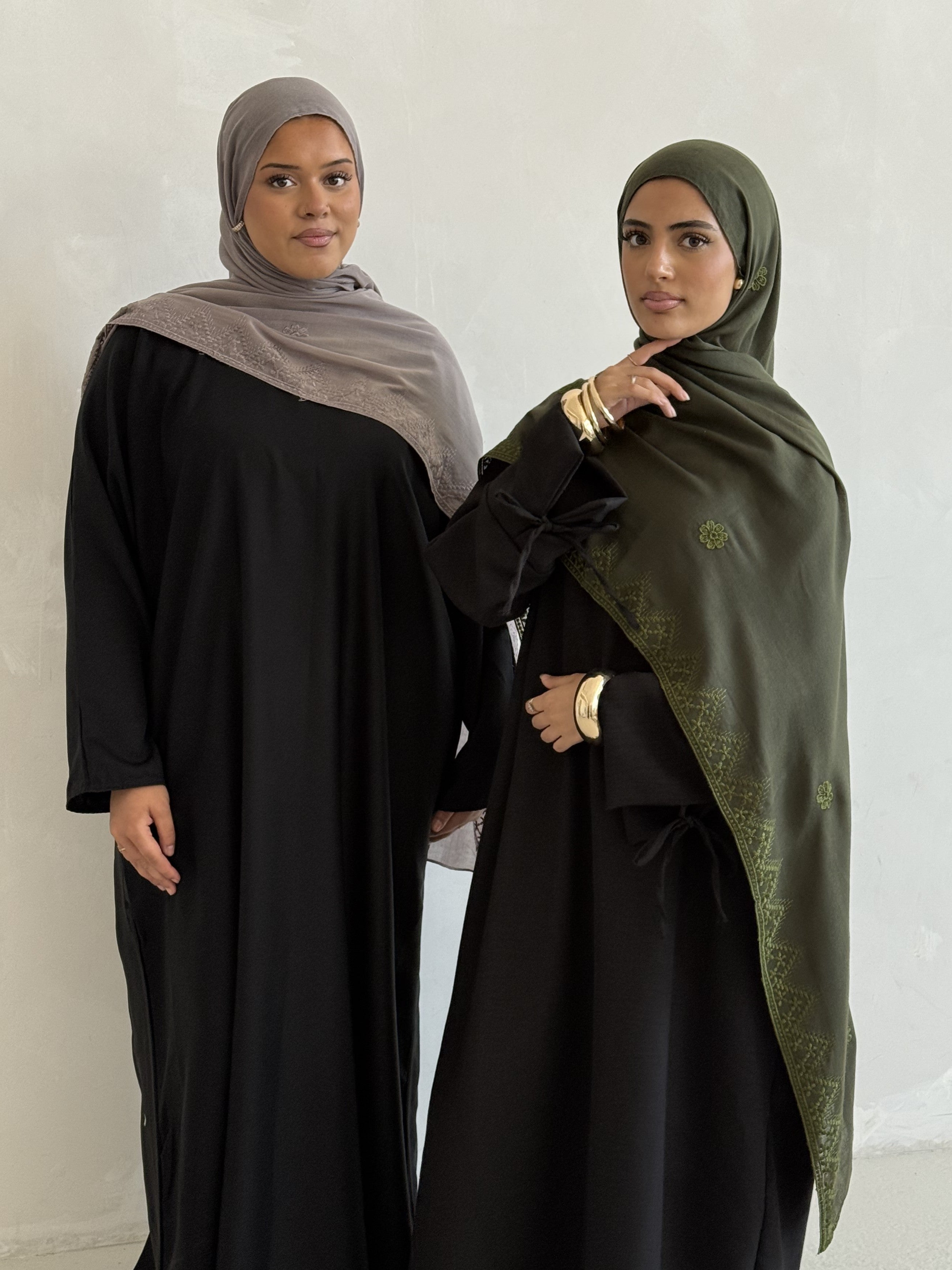 Luxury Turkish Embroidered Modal Hijab – Lightweight Large Premium Scarf