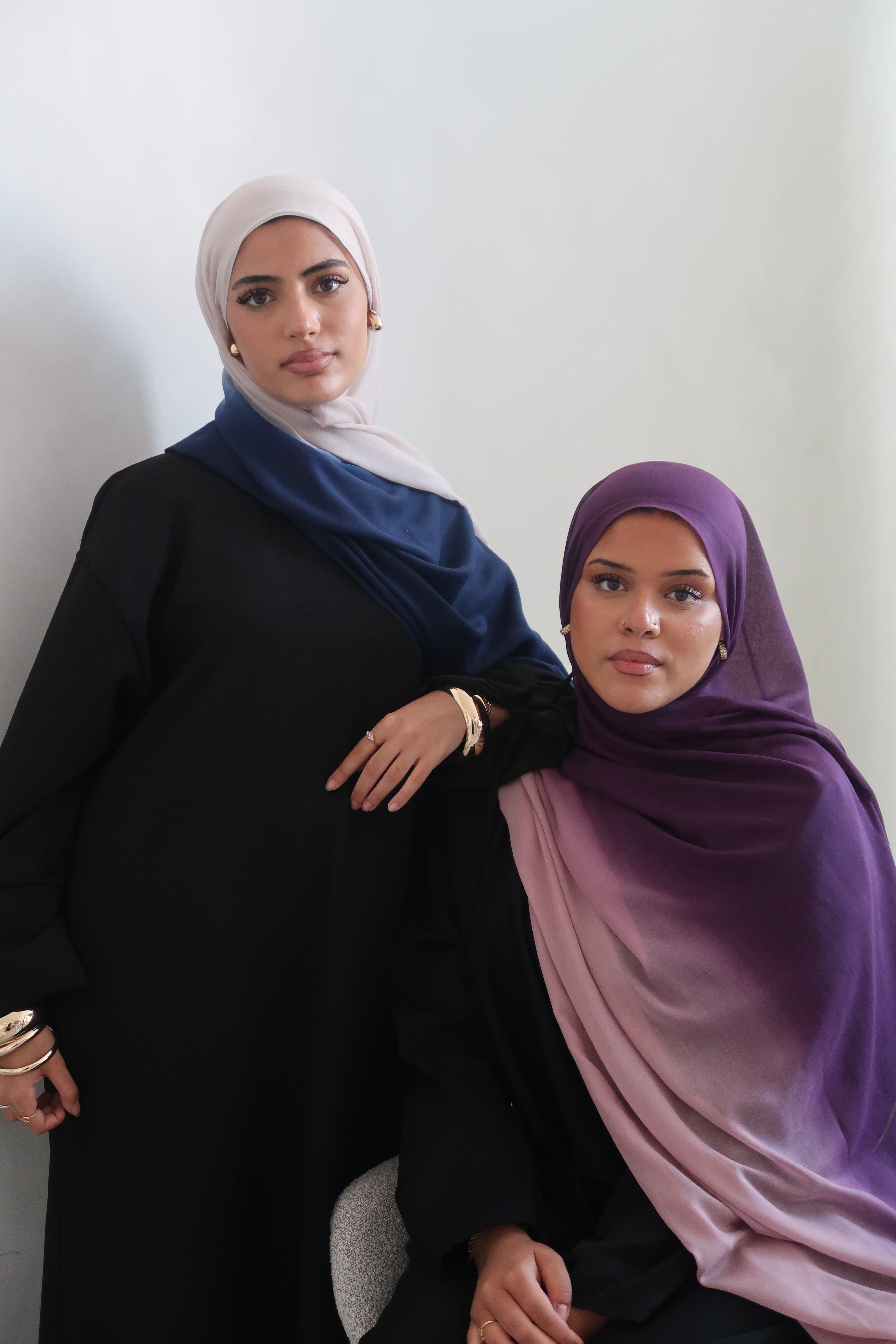 New Premium Turkish Modal Two-Tone Hijab – Soft Lightweight Ombre Scarf