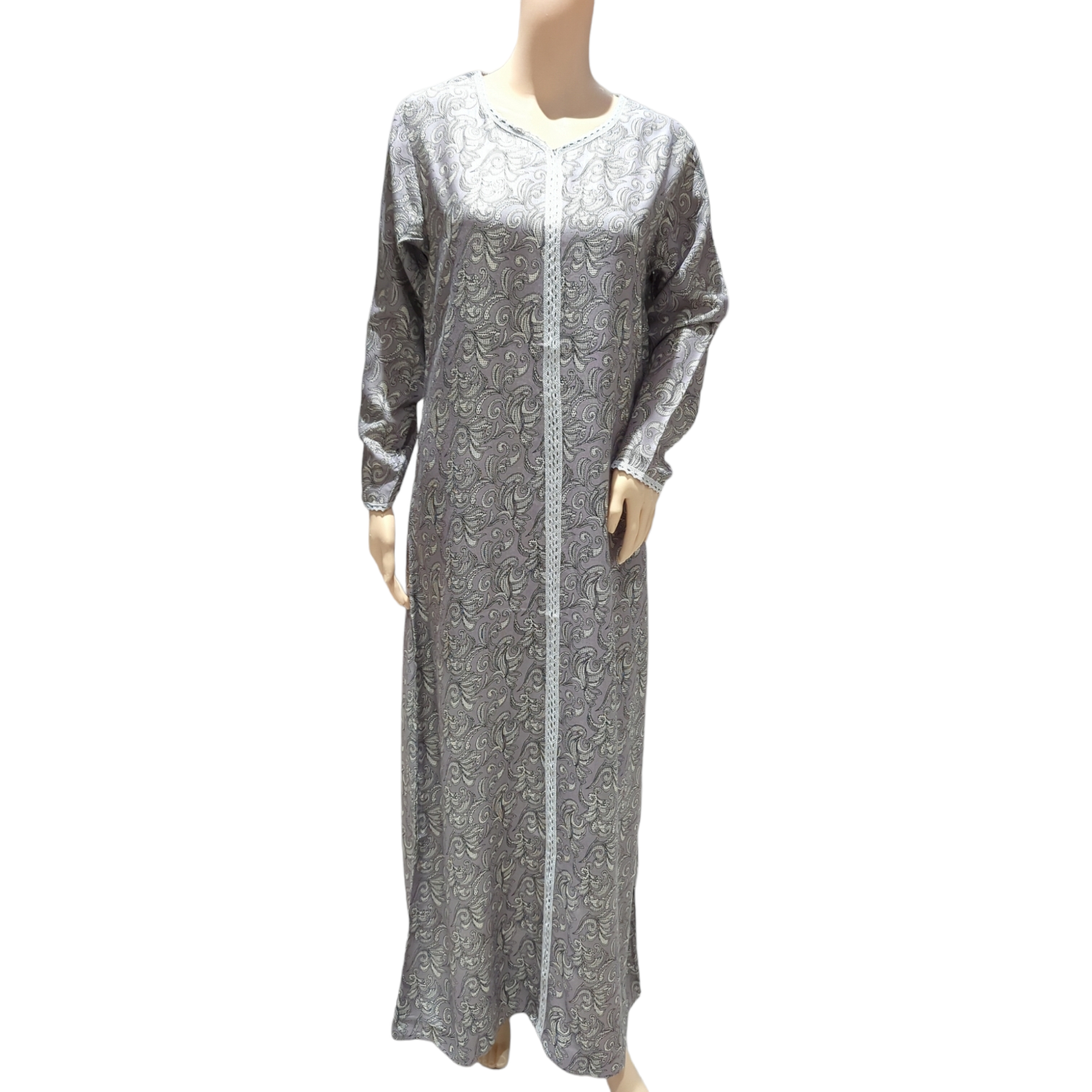 Grey Maze -  Long Sleeve PLUS SIZE maxi dress