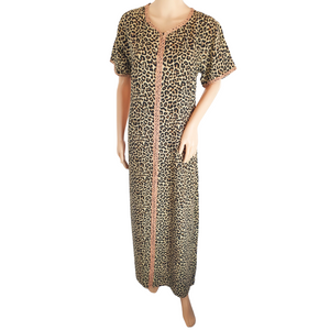 Leopard - Short Sleeve Plus Size maxi dress