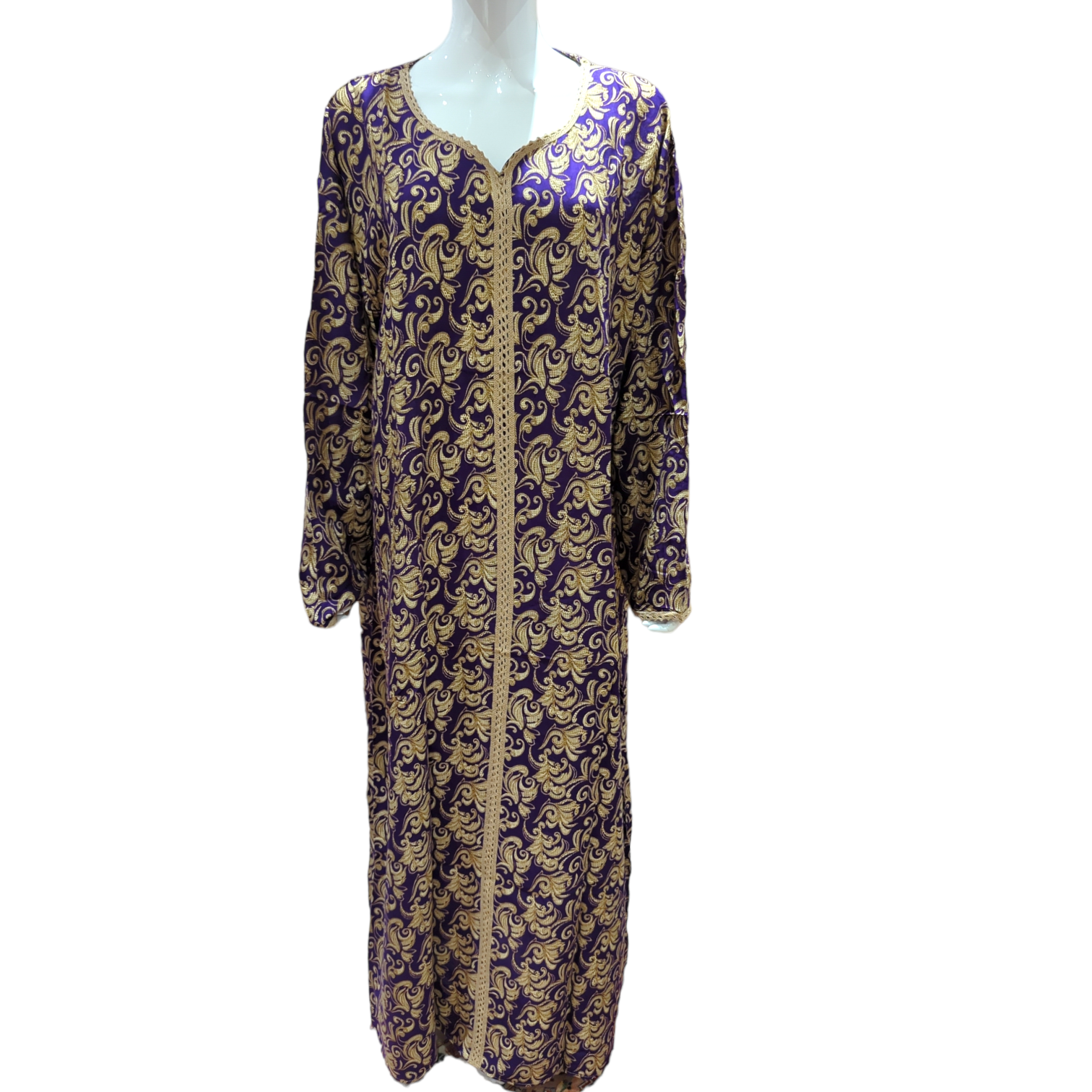 Purple Maze -  Long Sleeve PLUS SIZE maxi dress