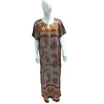 Load image into Gallery viewer, Moroccan Style Leopard Maroon - Short Sleeve maxi dress
