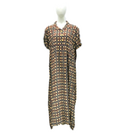 Load image into Gallery viewer, Maroon Check - Short Sleeve - With Buttons &amp; Elasticated Waist maxi dress
