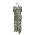 Load image into Gallery viewer, Beige Check - Short Sleeve - With Buttons &amp; Elasticated Waist maxi dress
