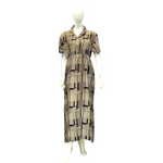 Load image into Gallery viewer, Maze Beige - Short Sleeve - With Buttons &amp; Elasticated Waist maxi dress
