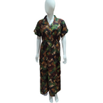 Load image into Gallery viewer, Autumn Green - Short Sleeve -  With Buttons &amp; Elasticated Waist maxi dress
