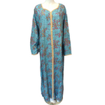 Load image into Gallery viewer, Blue mini Flowers -  Long Sleeve PLUS SIZE maxi dress
