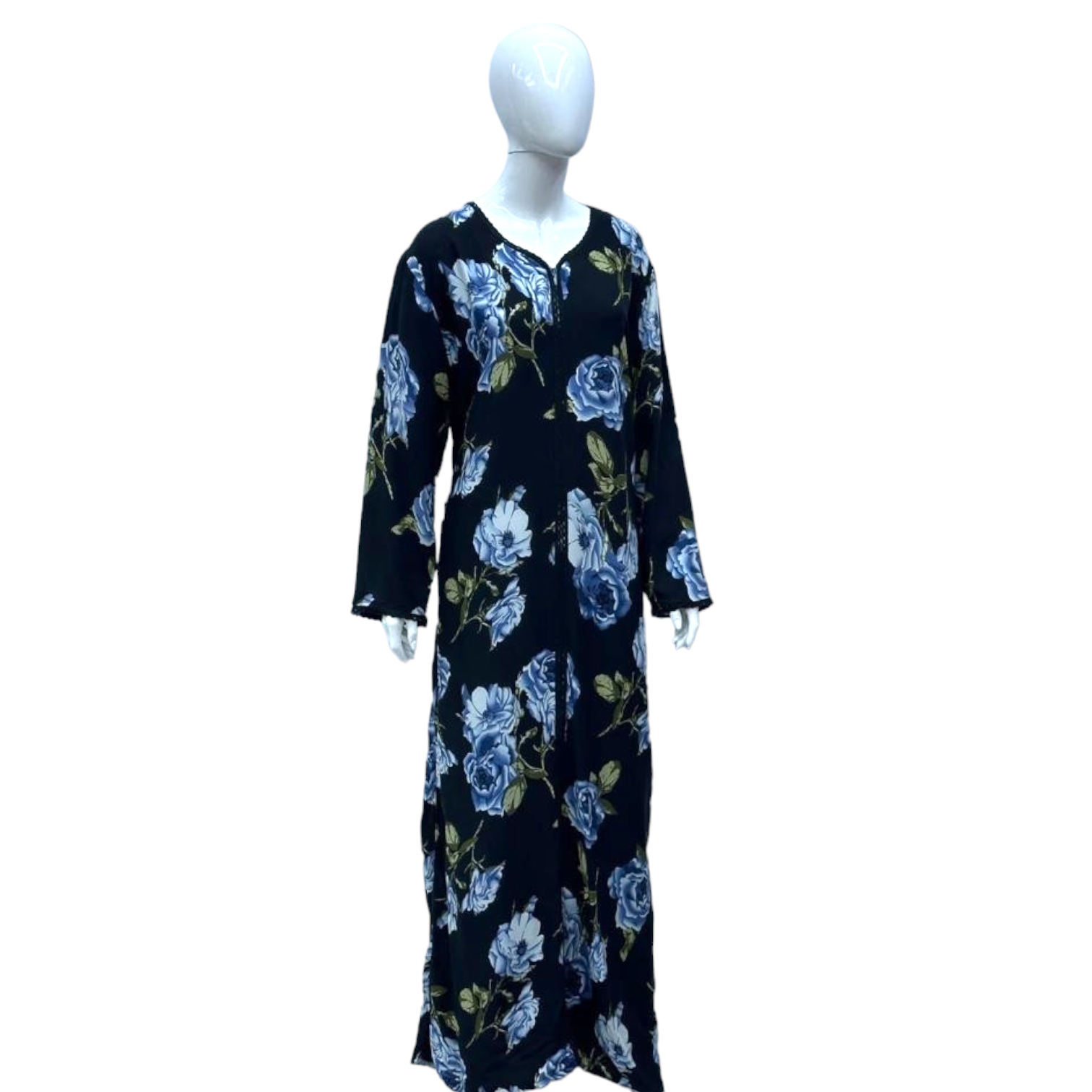 Blue blossom - Long Sleeve maxi dress