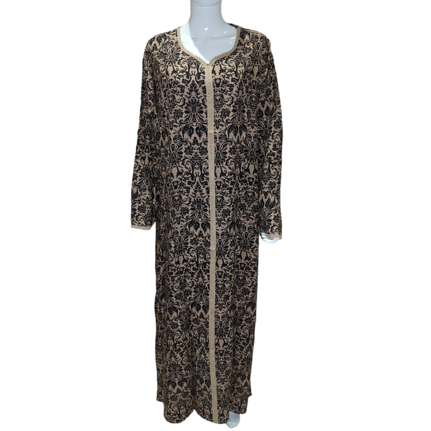 Black Print - Long Sleeve maxi dress