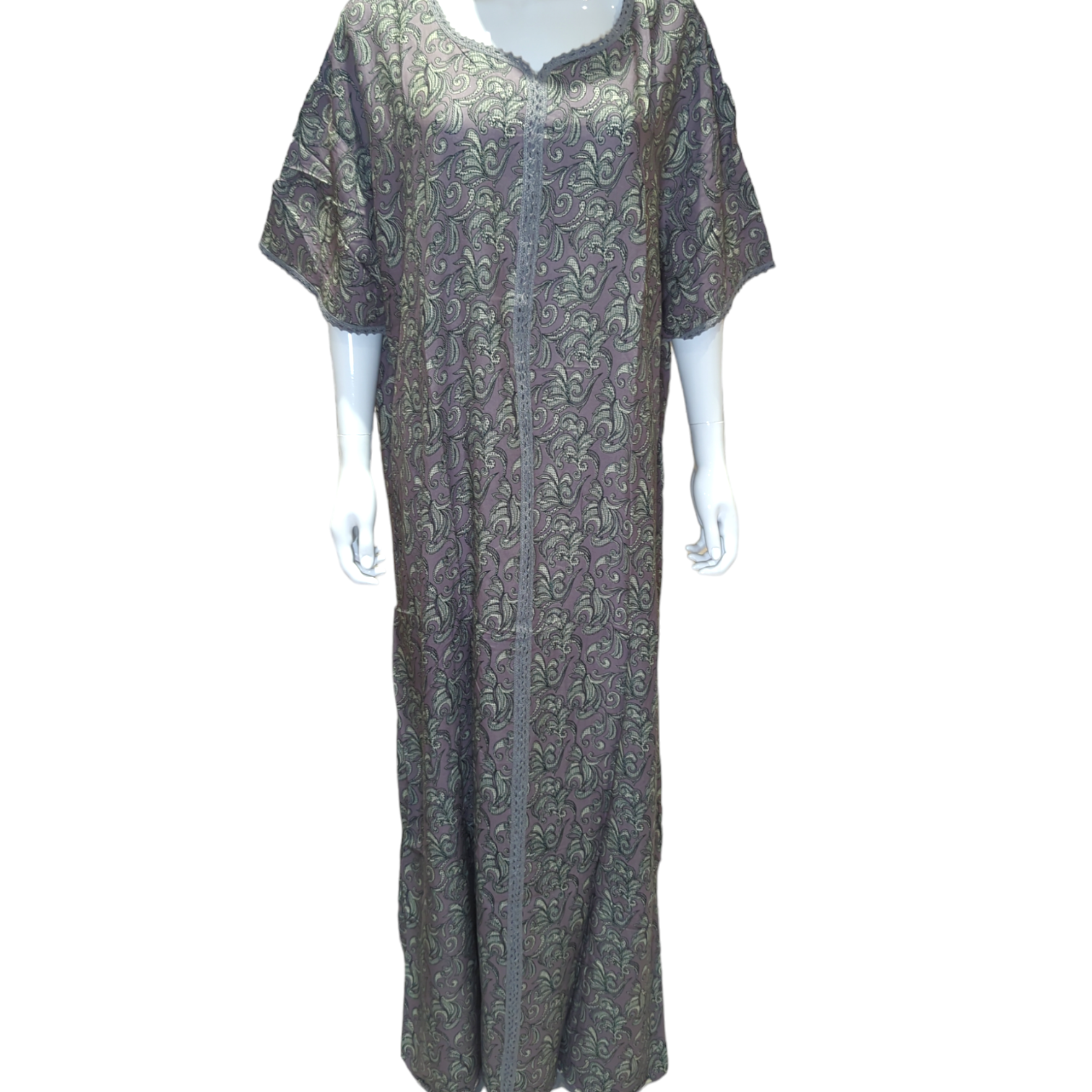 Grey Maze - Short Sleeve PLUS SIZE maxi dress