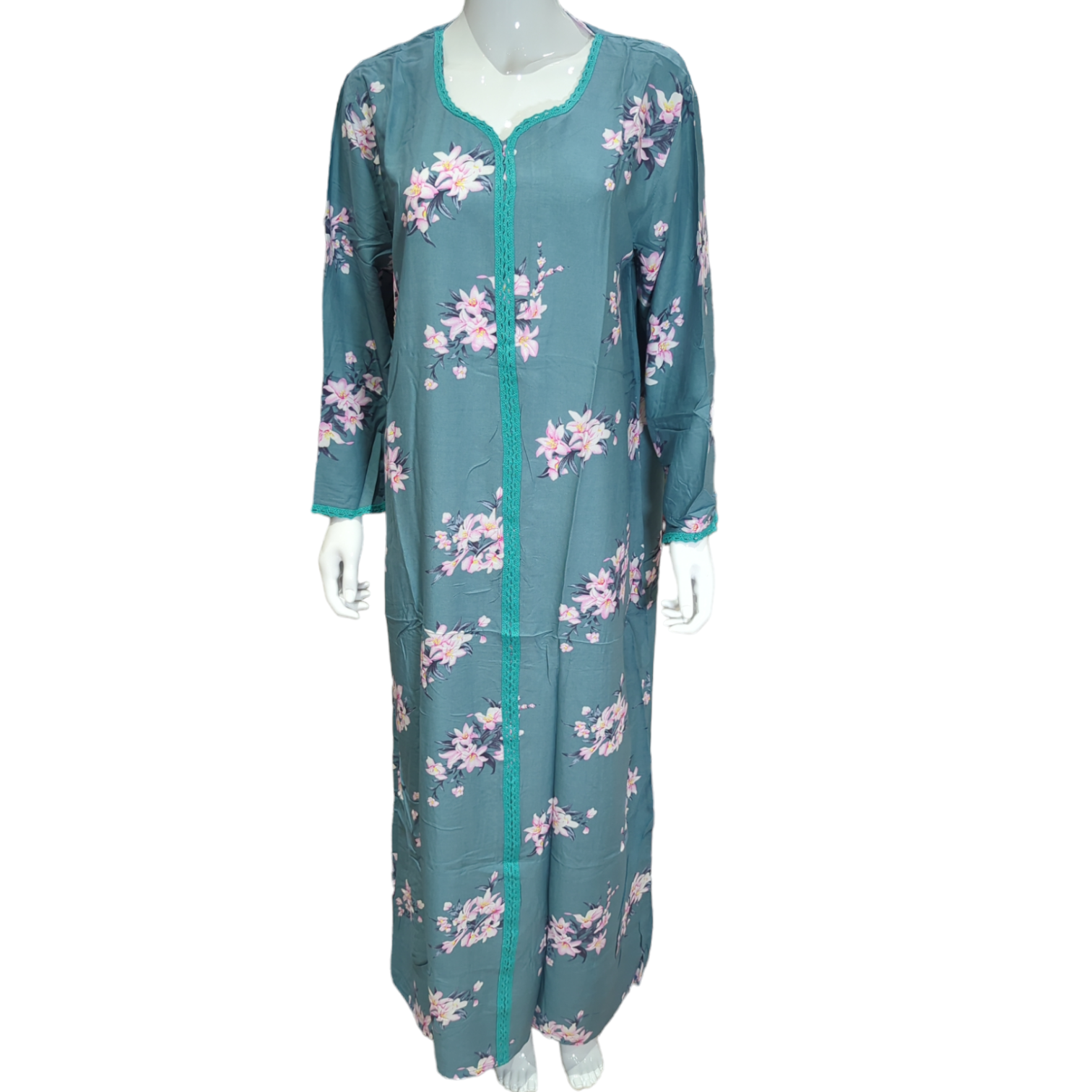 Teal - Long Sleeve maxi dress