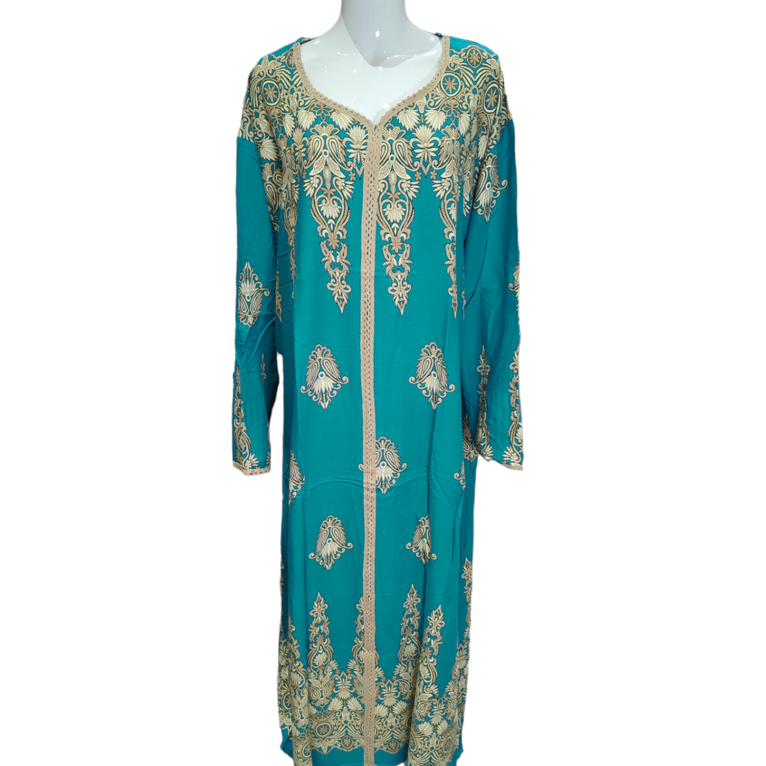 Deep Ocean -  Long Sleeve PLUS SIZE maxi dress