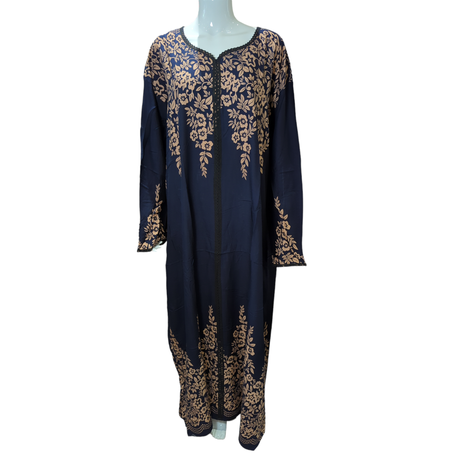 Elegant Blue -  Long Sleeve PLUS SIZE maxi dress