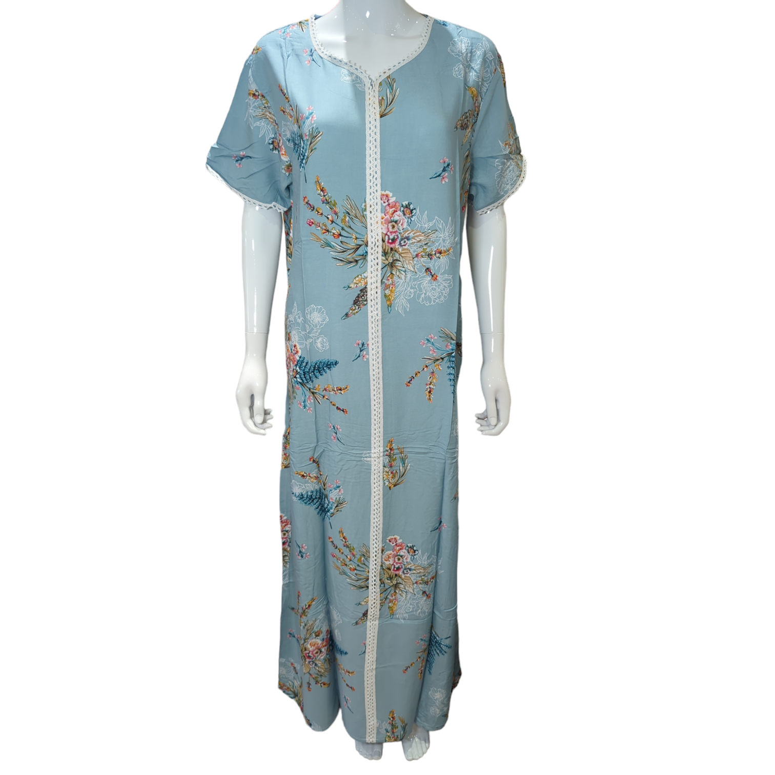 Baby Blue - Short Sleeve maxi dress