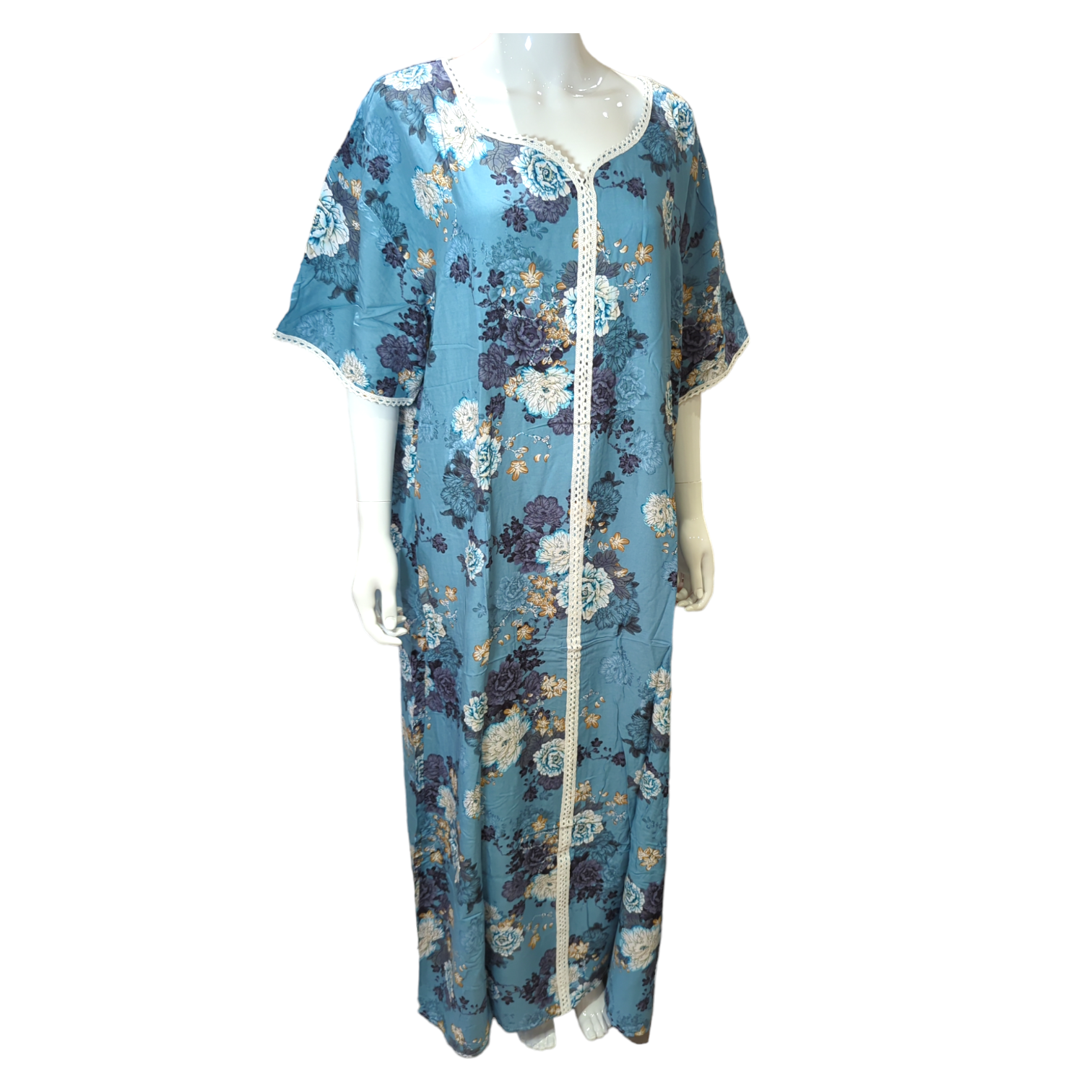 Minky Blue -  Short Sleeve PLUS SIZE maxi dress