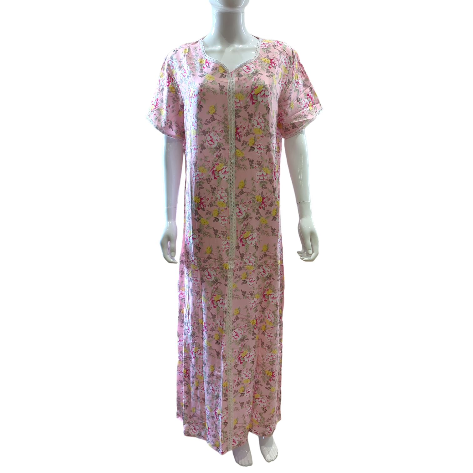 Summer Pink - Short Sleeve maxi dress