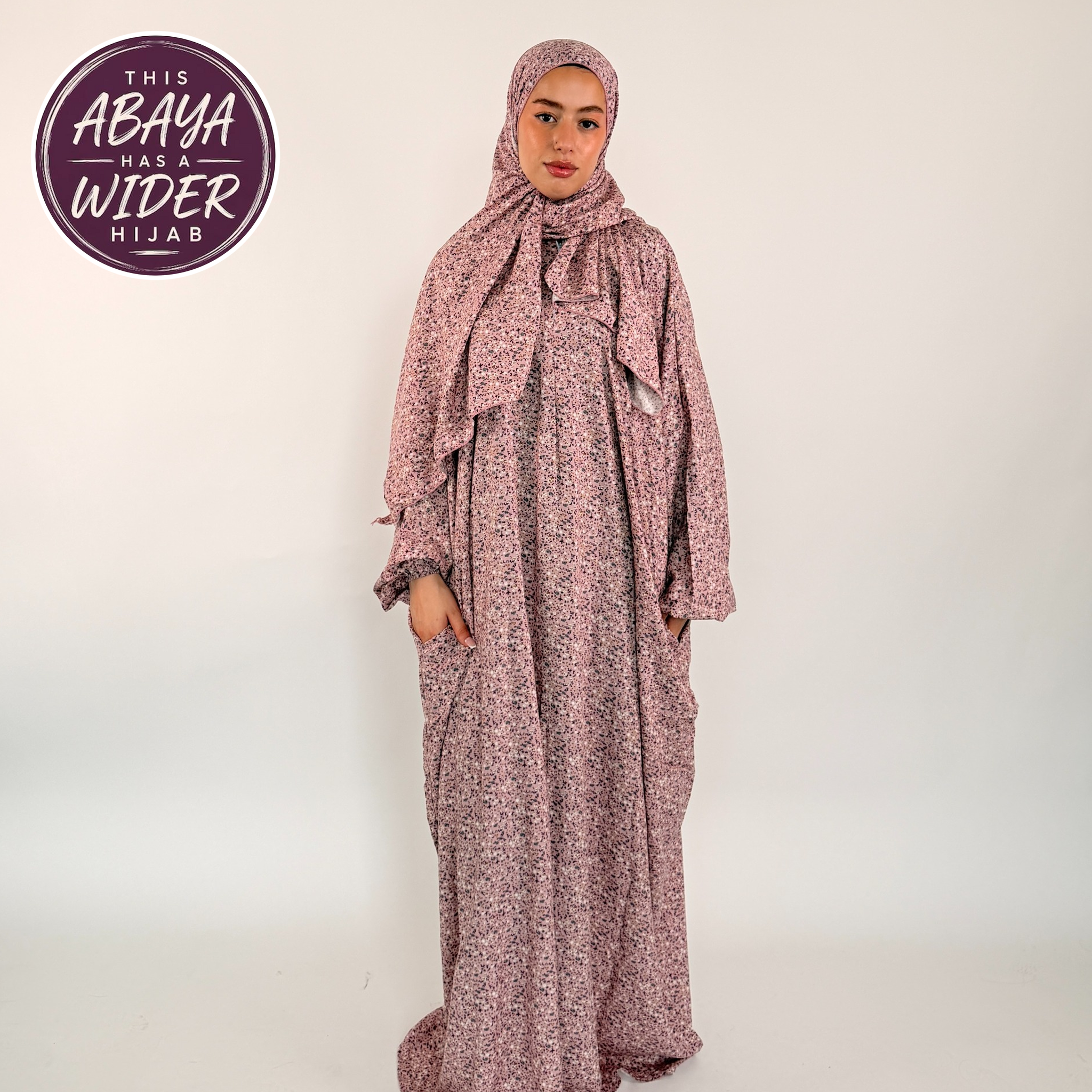 Short Length Prayer Dress with Attached Hijab & Pockets