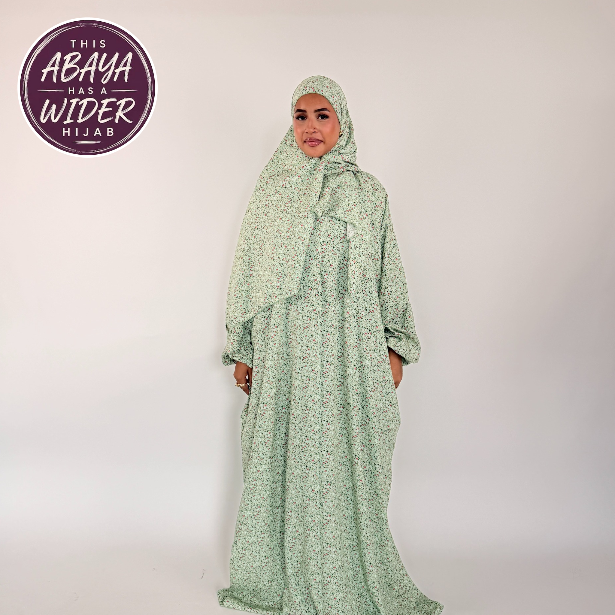 Short Length Prayer Dress with Attached Hijab & Pockets