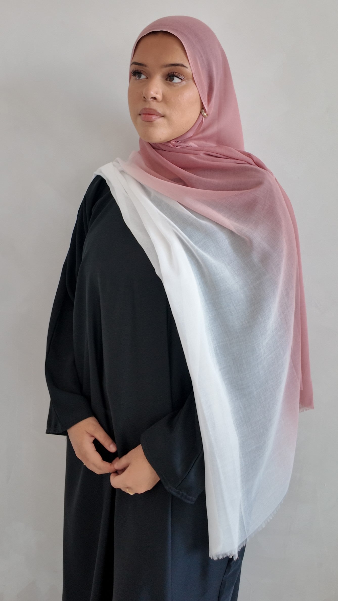 New Premium Turkish Modal Two-Tone Hijab – Soft Lightweight Ombre Scarf