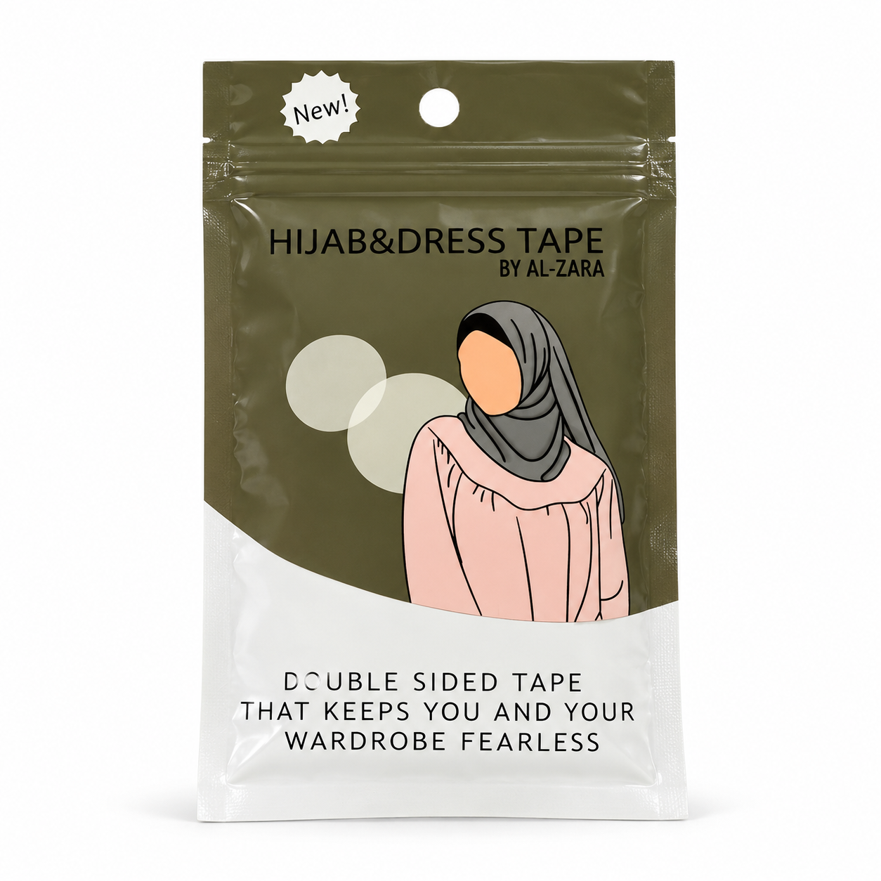 Hijab and dress tape 36-piece pack — front packaging