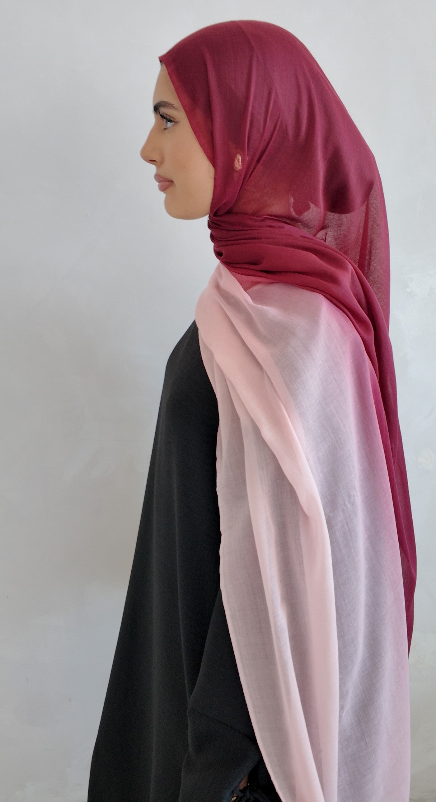 New Premium Turkish Modal Two-Tone Hijab – Soft Lightweight Ombre Scarf