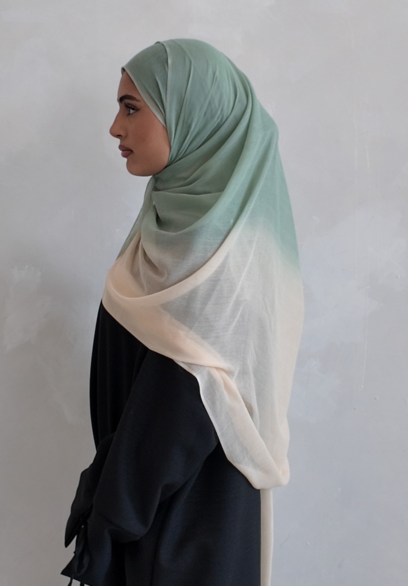 New Premium Turkish Modal Two-Tone Hijab – Soft Lightweight Ombre Scarf