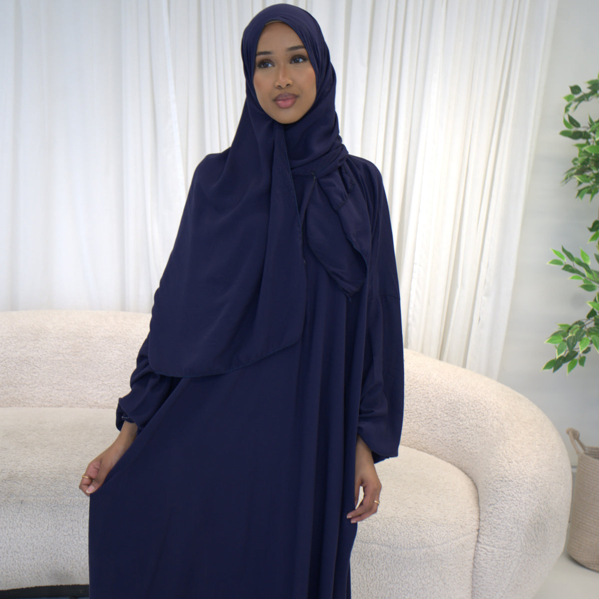 Short Length Prayer Dress with Attached Hijab & Pockets